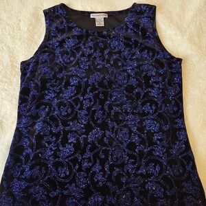 Vtg Notations Velvet Sparkle Top
